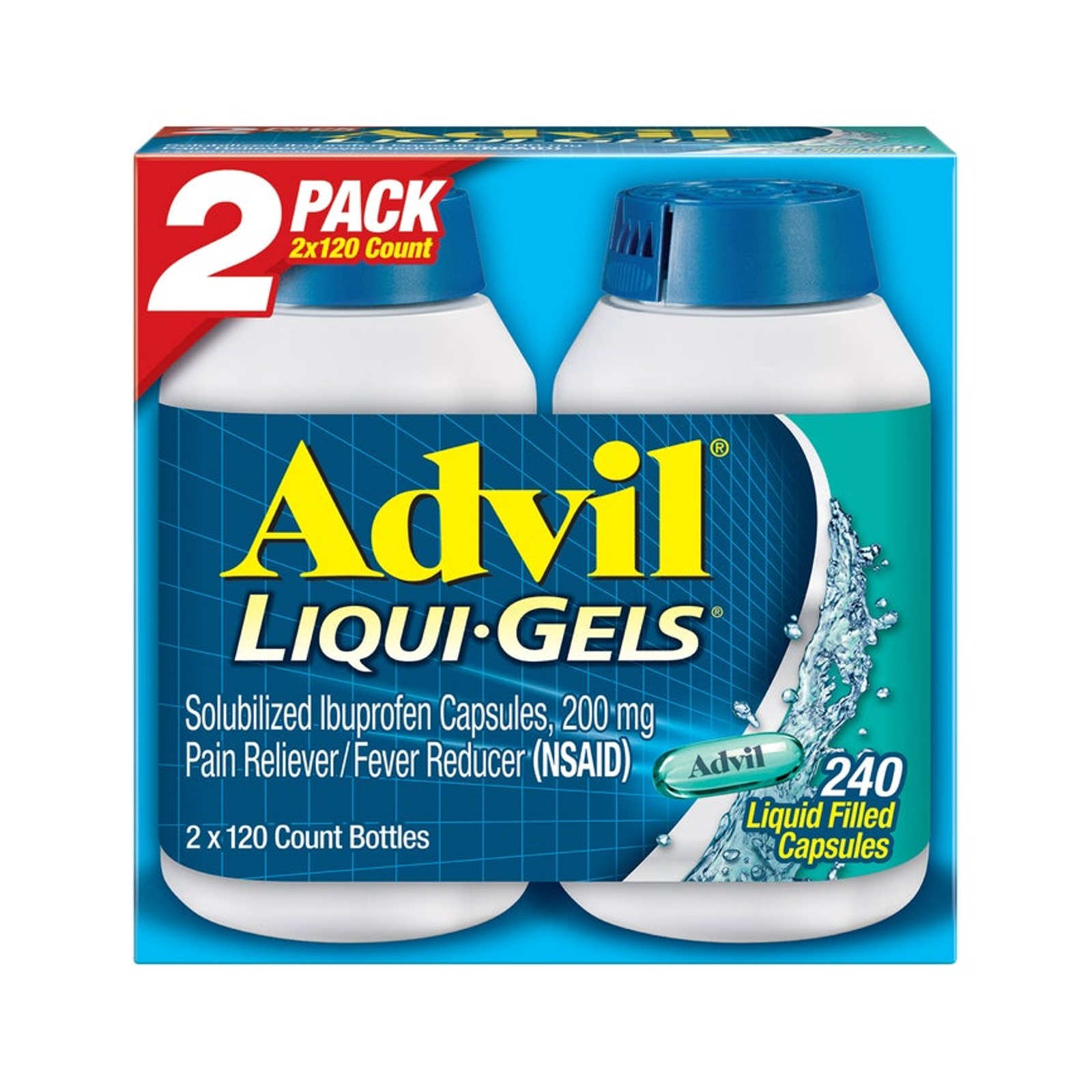 Advil Liqui-Gels Ibuprofen 200mg 易溶解止痛藥（240粒）