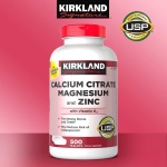 Kirkland Signature Calcium Citrate 500mg 檸檬酸鈣 含VD/鎂/鋅 (500粒)