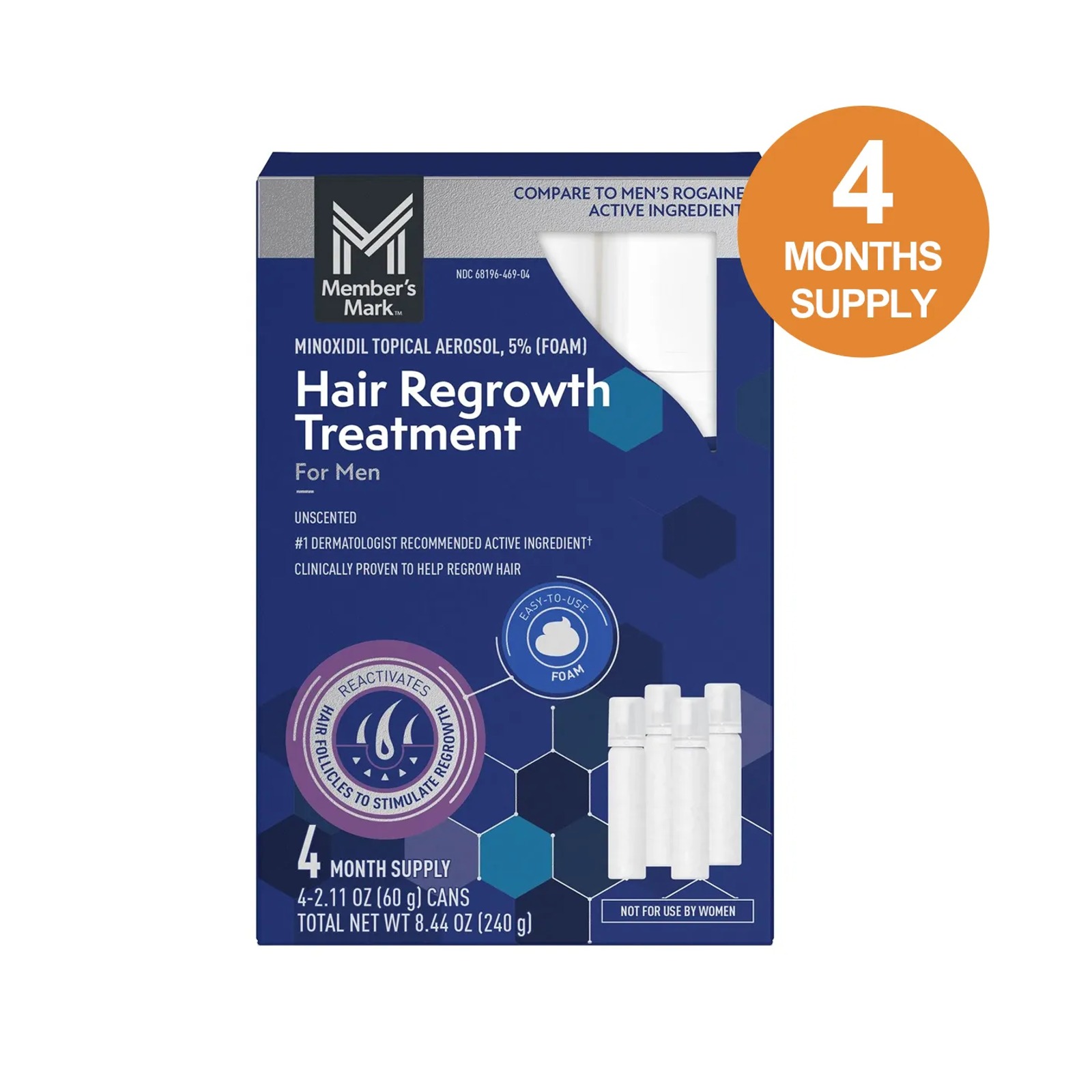 Member's Mark Minoxidil 5% Foam 男性生髮幕絲（4個月份／4಻