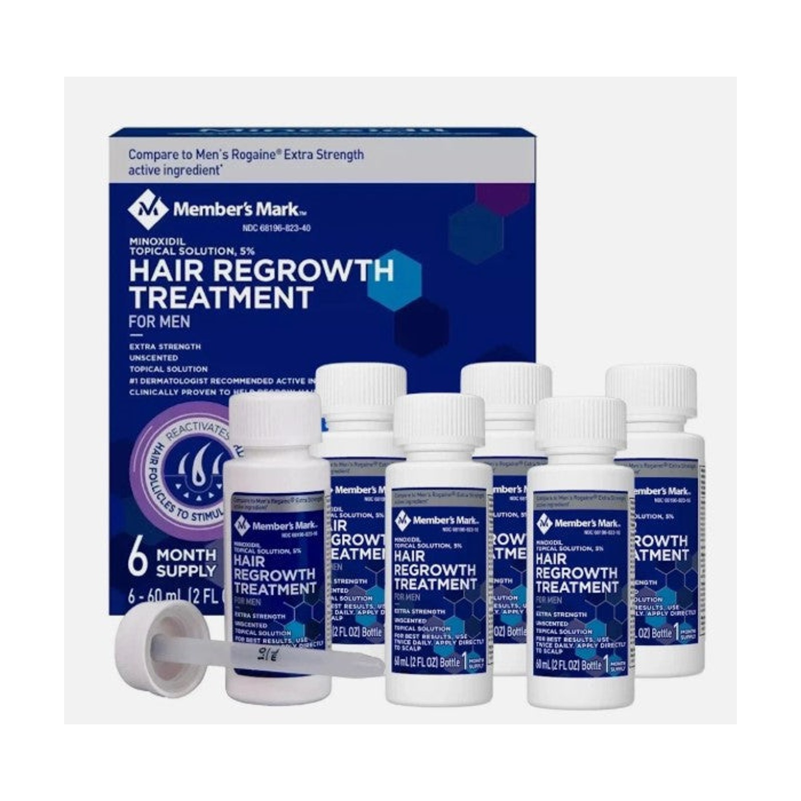 Member's Mark Minoxidil 5% 男性生髮液（6個月份／6瓶）