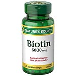 Nature's Bounty Biotin 5000mcg Super Potency 高單位維生素H (72粒)