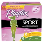 Playtex Sport Tampons, Unscented, Multi-Pack 運動用棉條 (25+25支)