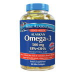 Pure Alaska Omega-3 500 mg. EPA+DHA, 180 Softgels 阿拉斯加純淨野生三文魚油膠囊（180粒）