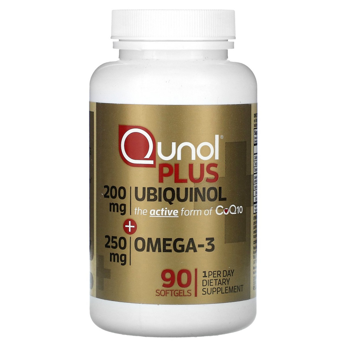 Qunol Plus Ubiquinol Coq10 200mg with Omega 3 250mg 天然強效護心輔酶（90&#