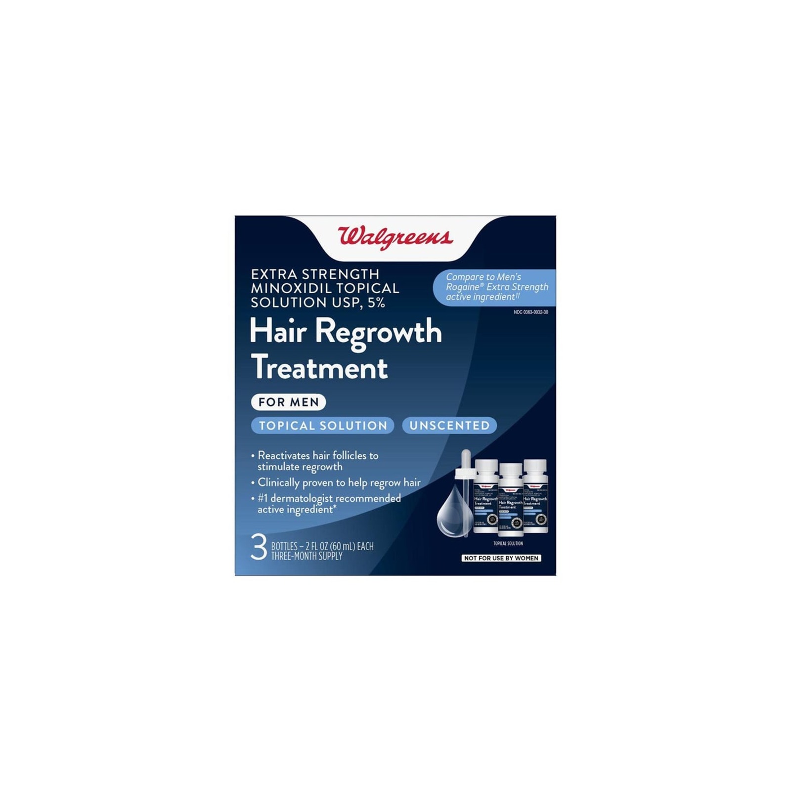 Walgreens 5% Minoxidil Solution 男性生髮液（3瓶）