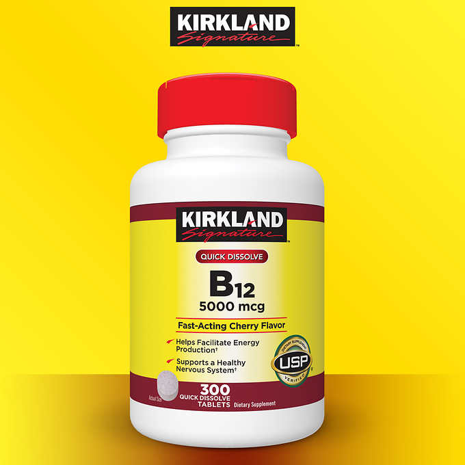 Kirkland Signature Quick Dissolve B-12 5000 mcg., 300 Tablets 维ͯB-12 ]300ɡ^