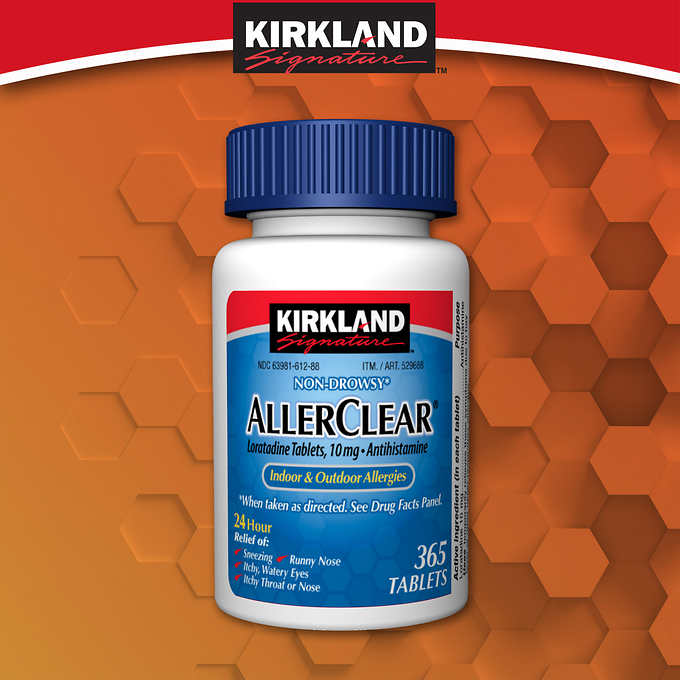 Kirkland Signature AllerClear, 365 Tablets 氯雷他定10毫克抗組胺抗過敏藥片