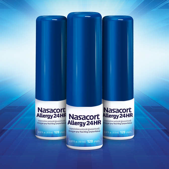 Nasacort Allergy 24HR, 3 Bottles ļQ ]3~^