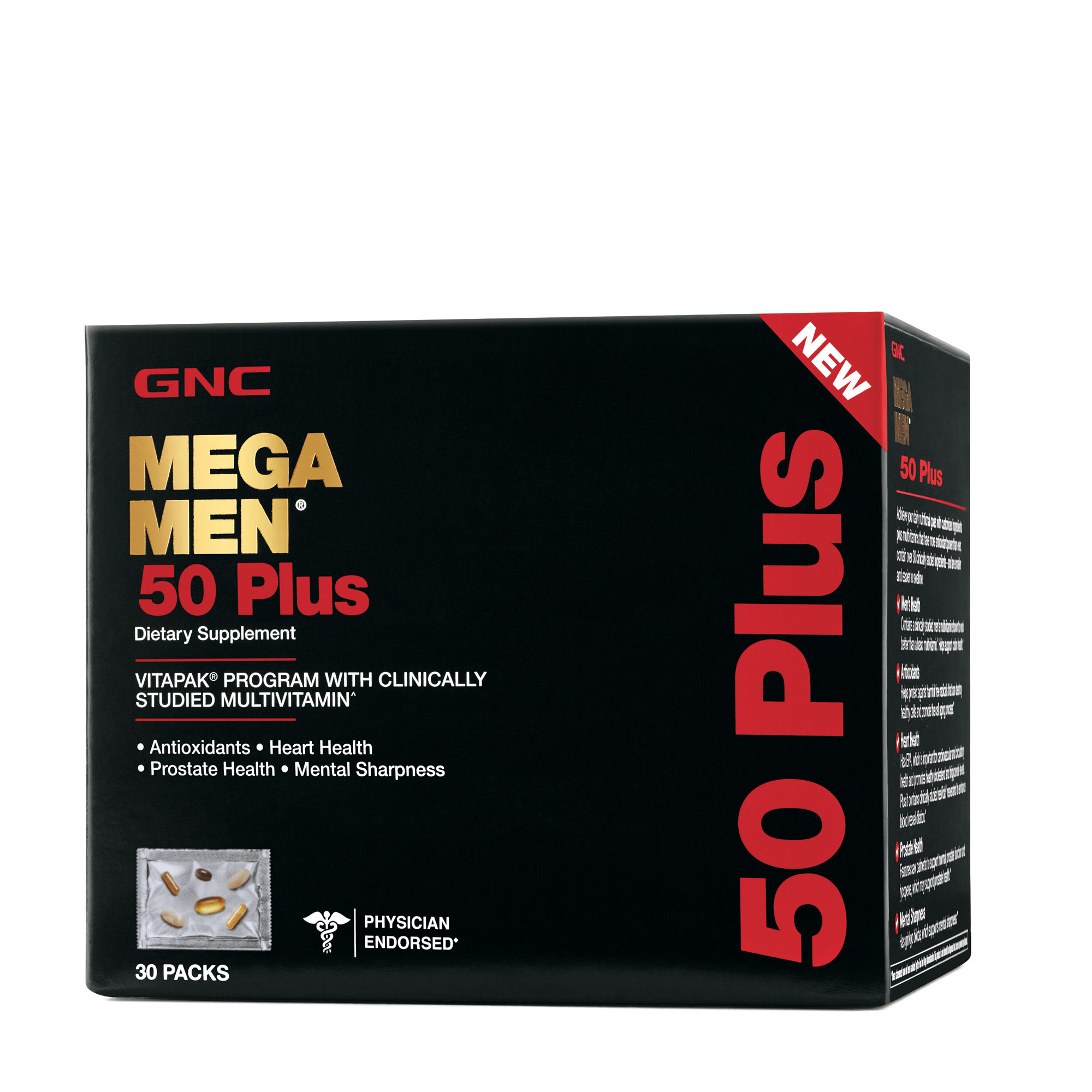 GNC Men's Mega Men 50 Plus Vitapak 男性50歲以上活力專用維它命 (30包)